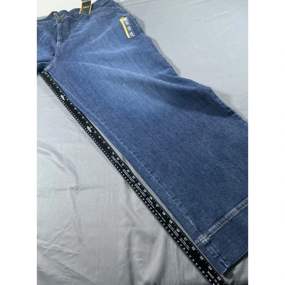 Lee‎ Legendary Plus Wide Leg Trouser Jeans 24W Long Dark Wash High Rise NWT - Picture 5 of 14
